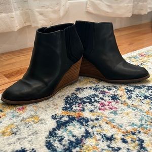 Black Wedge Booties